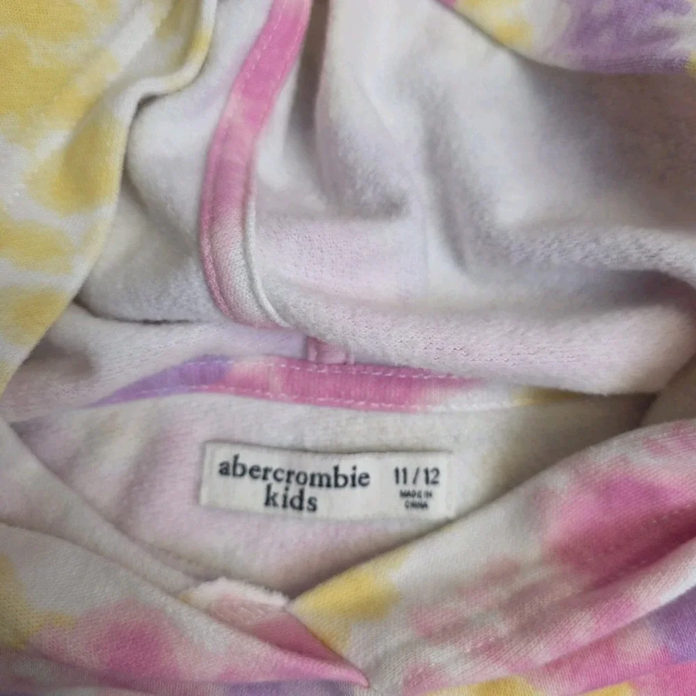 Abercrombie & Fitch Girl Juniors 11/12 Active Hoodie Sweatshirt‎ Light Tie Dye